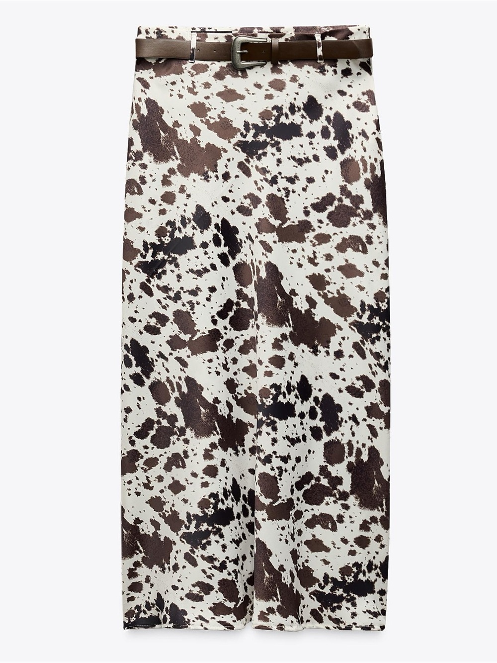 ZARA Cow Printed Satin Skirt